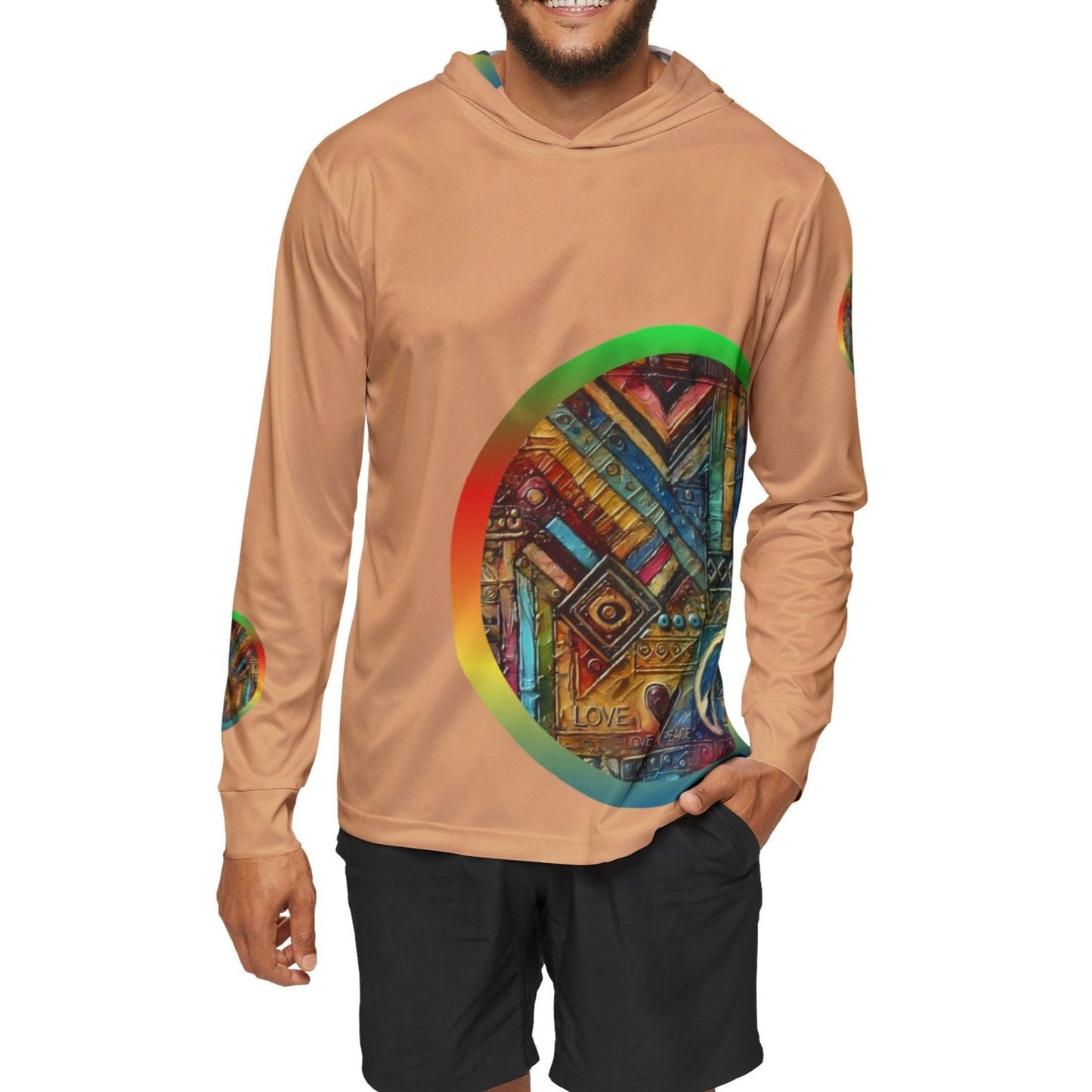 Men's Sports Warmup Hoodie (African Abstract Print)