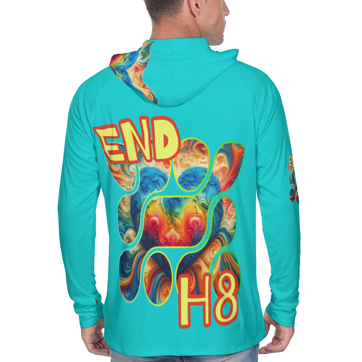 Men's Sun Protection Long Sleeve Hoodie | "Divided=Zero; End H8"