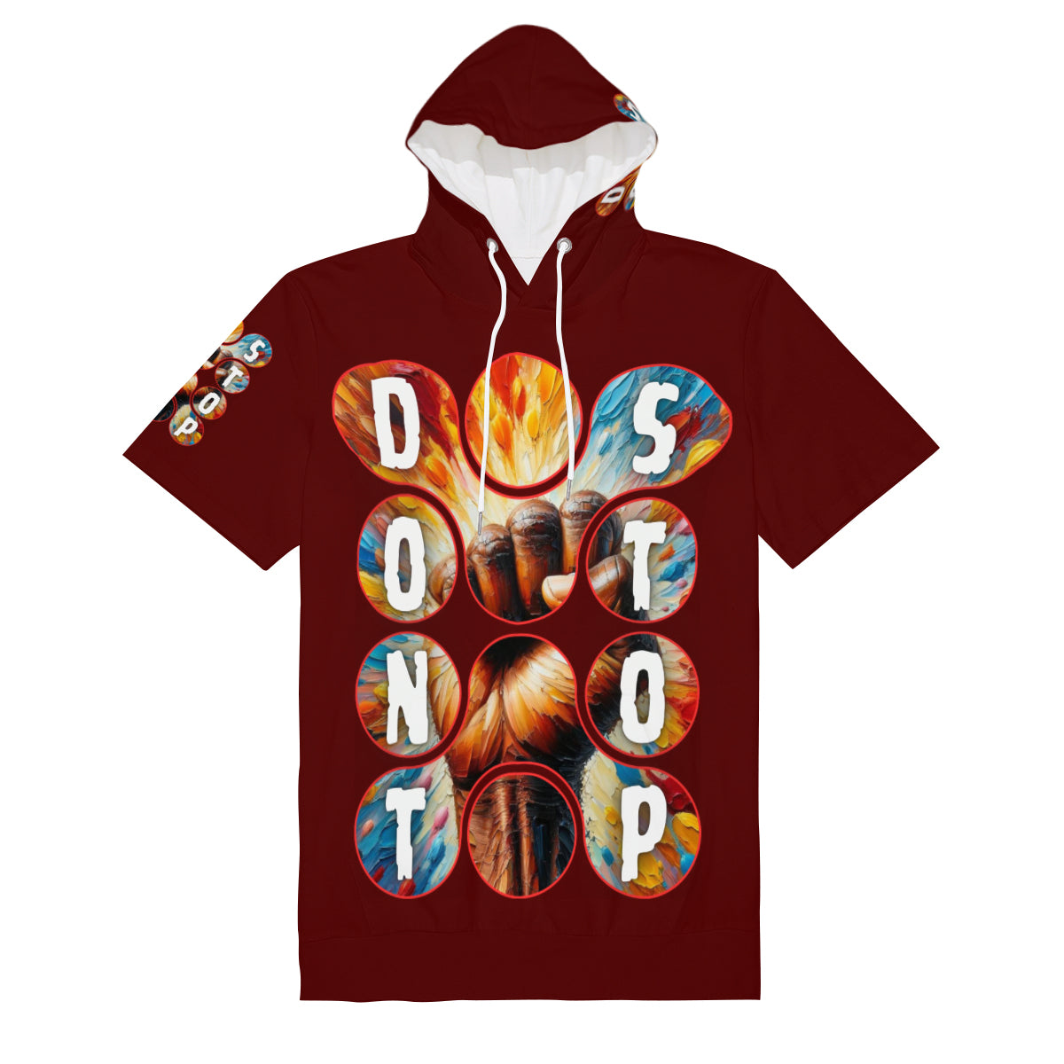 Men’s Cotton Hooded T-Shirt "Don't Stop, The Struggle is Real"