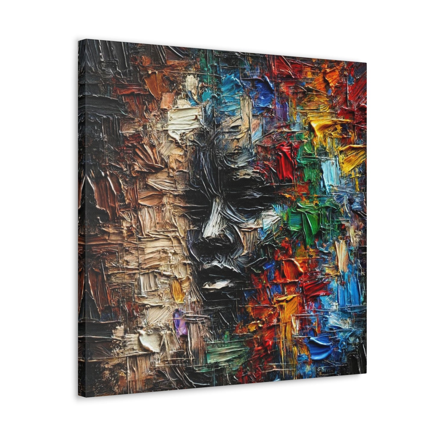 Art Print, African Print, Black Power, African Mask, Abstract Oil Finish, Unity, One Love, Canvas Gallery Wrap