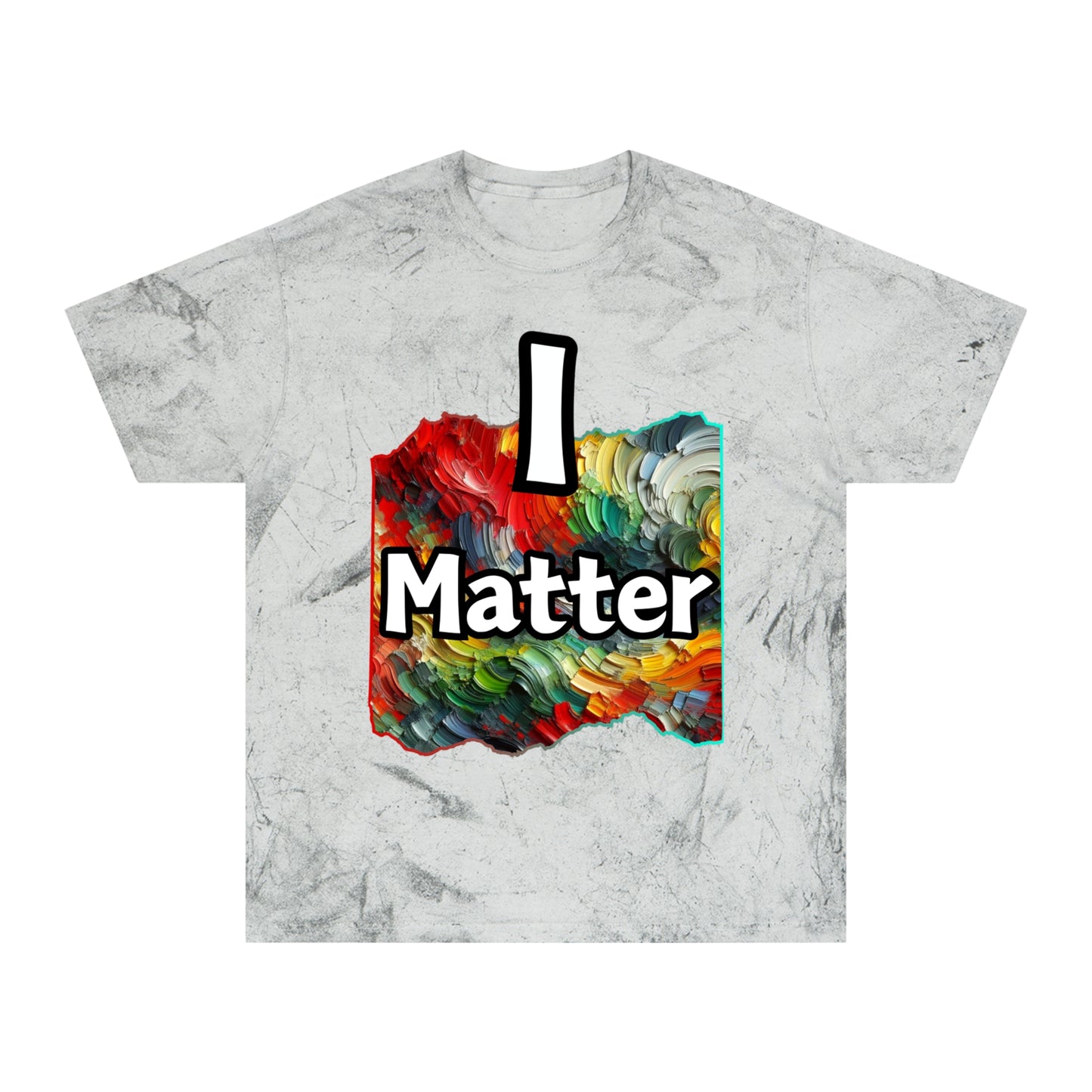 Unisex Color Blast T-Shirt "I Matter" Anti-Racism, Black Consciousness, Black Pride, One Love, Inclusion Diversity, Immigrant Outsiders, FashionWithPurpose, Conscious Clothing, Cultural Identity, Black Inspiration Empowerment