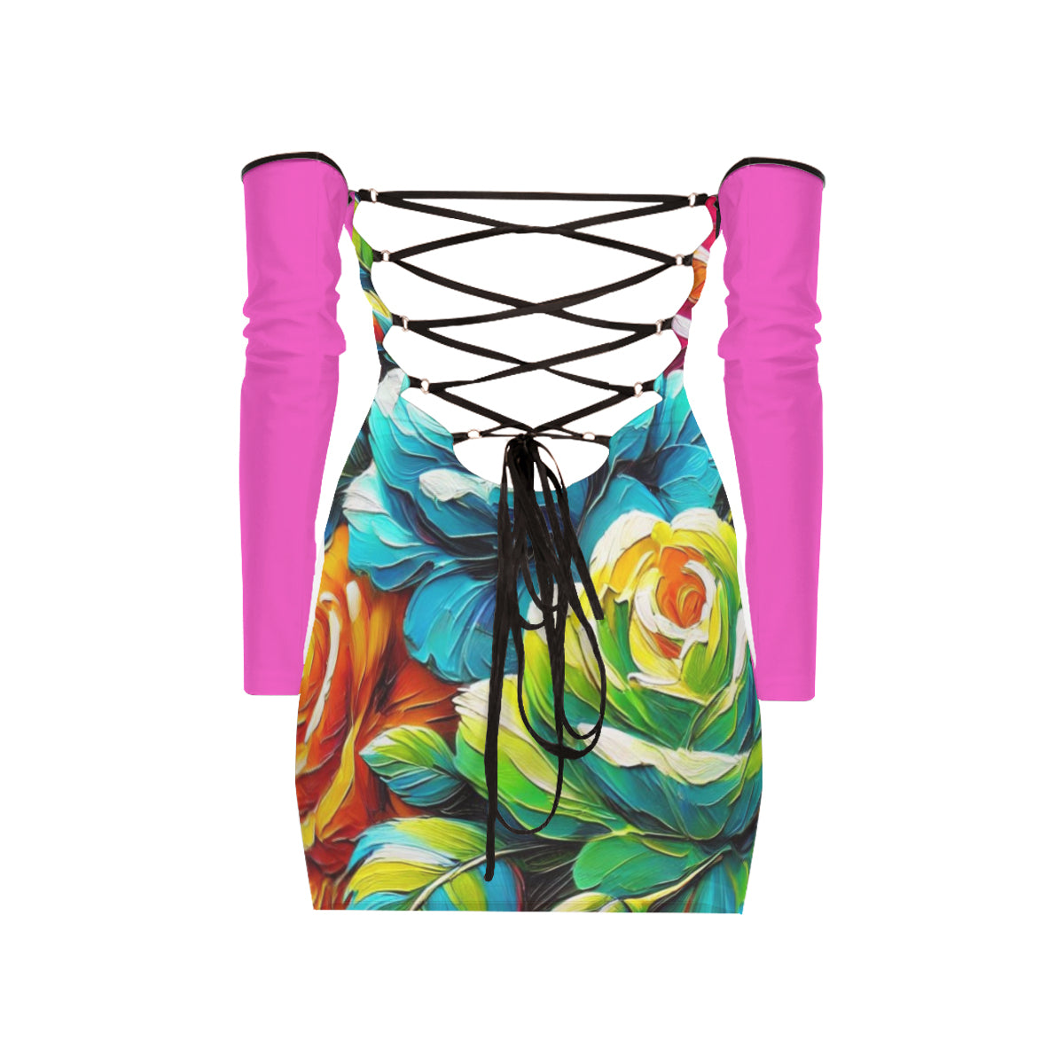 Sunset Siren Strapless Lace-Up Dress |"Floral Print" Caribbean Vibes Living Sunset Siren Strapless Lace-Up Dress |"Floral Print" Caribbean Vibes Living