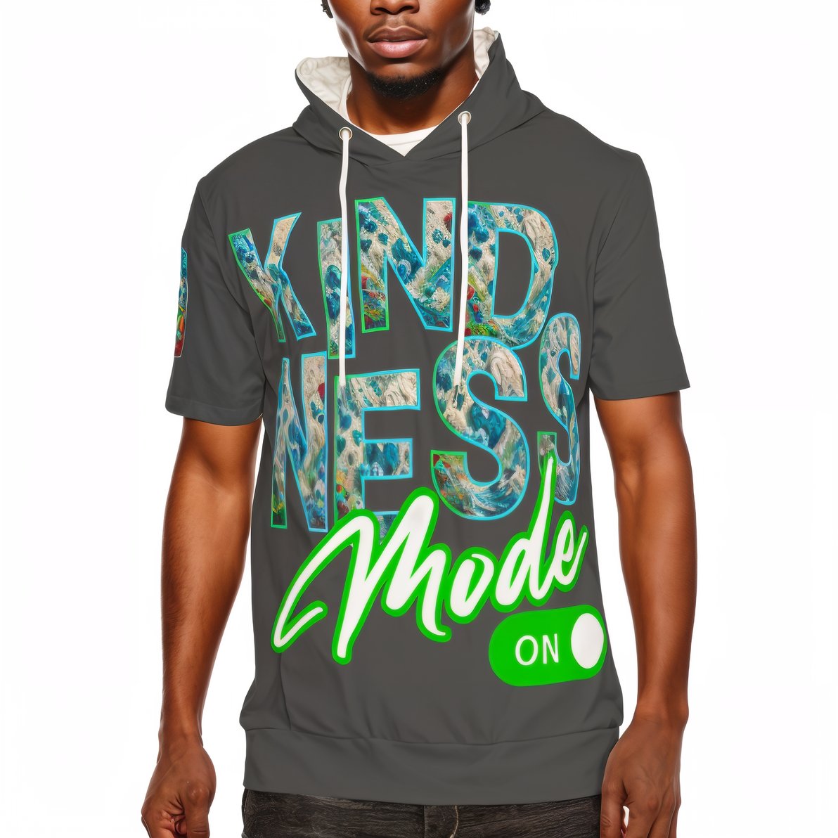 Men’s Cotton Hooded T-Shirt "Kindness Mode: On"