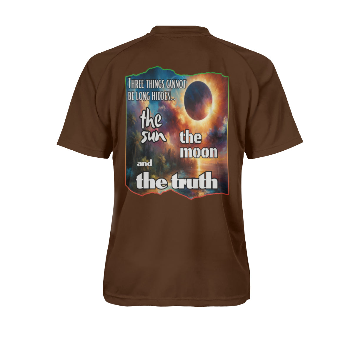 Men's V-Neck Polyester T-Shirt "The Sun, The Moon, The Truth"