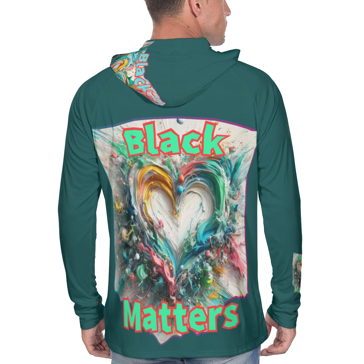 Men's Sun Protection Long Sleeve Hoodie | "Black Love Matters"