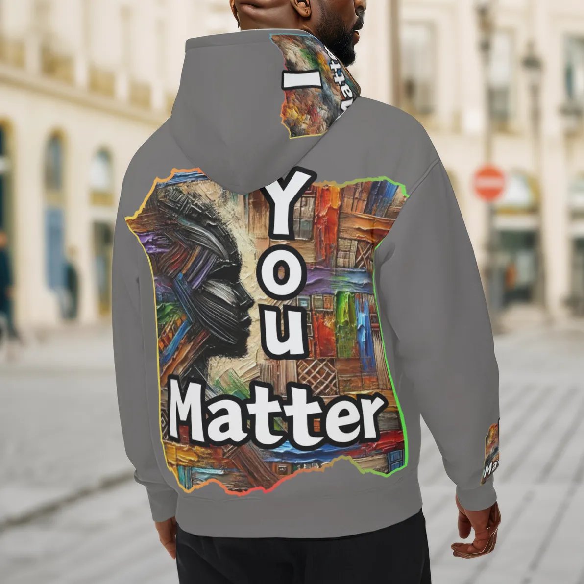 Men’s Plush Fleece Lined Hoodie "I Matter, You Matter"