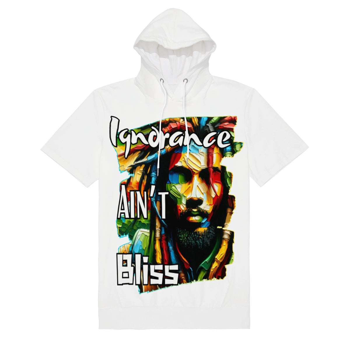 Men’s Cotton Hooded T-Shirt "Ignorance Ain't Bliss"