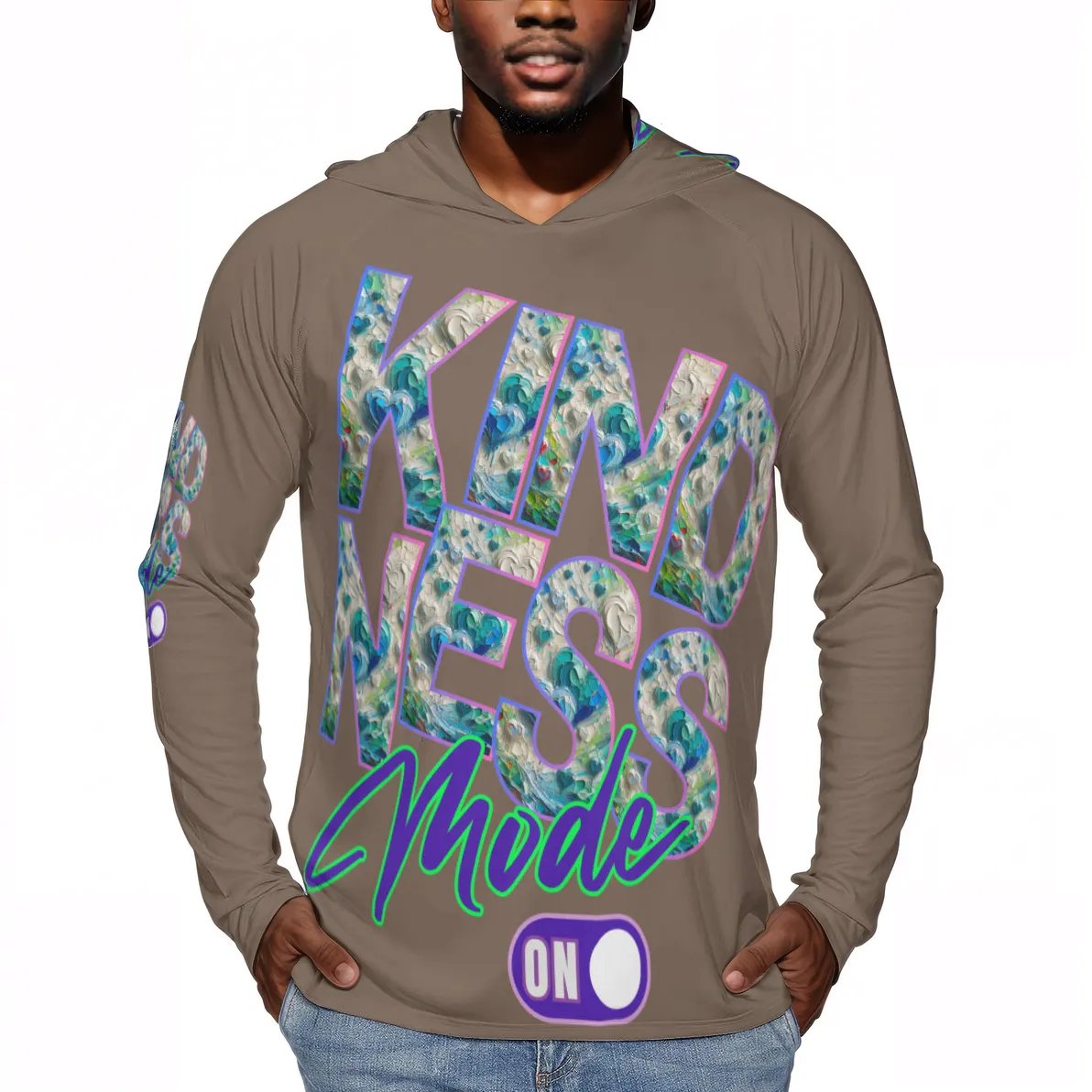 Men's Sun Protection Long Sleeve Hoodie | "Kindness Mode: On"