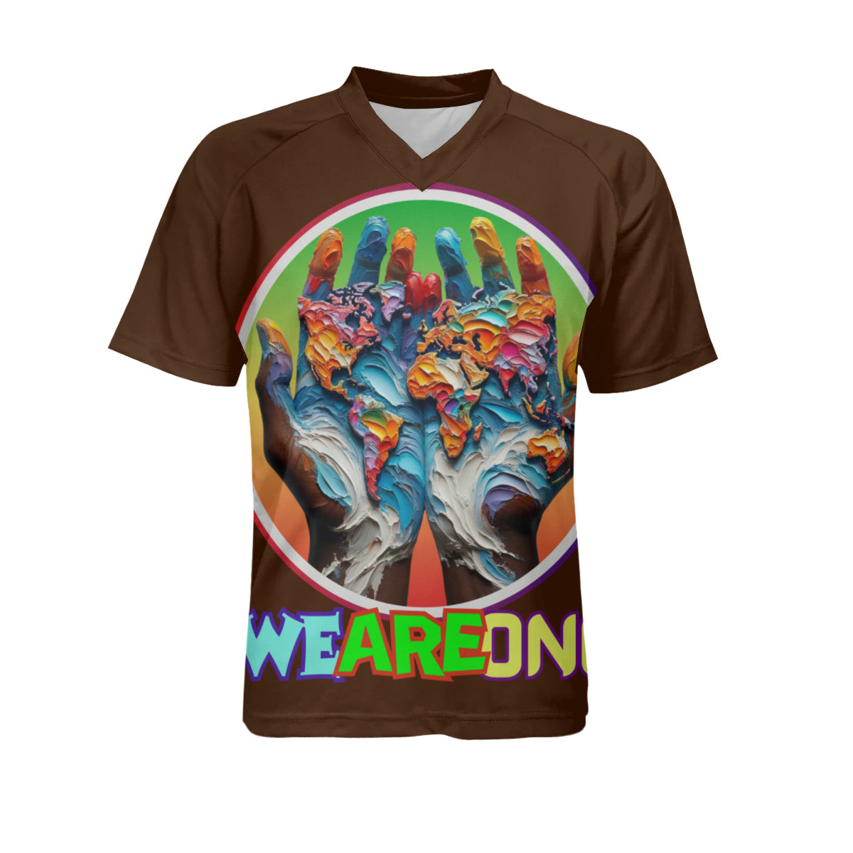 Men's V-Neck Polyester T-Shirt "We Are One"