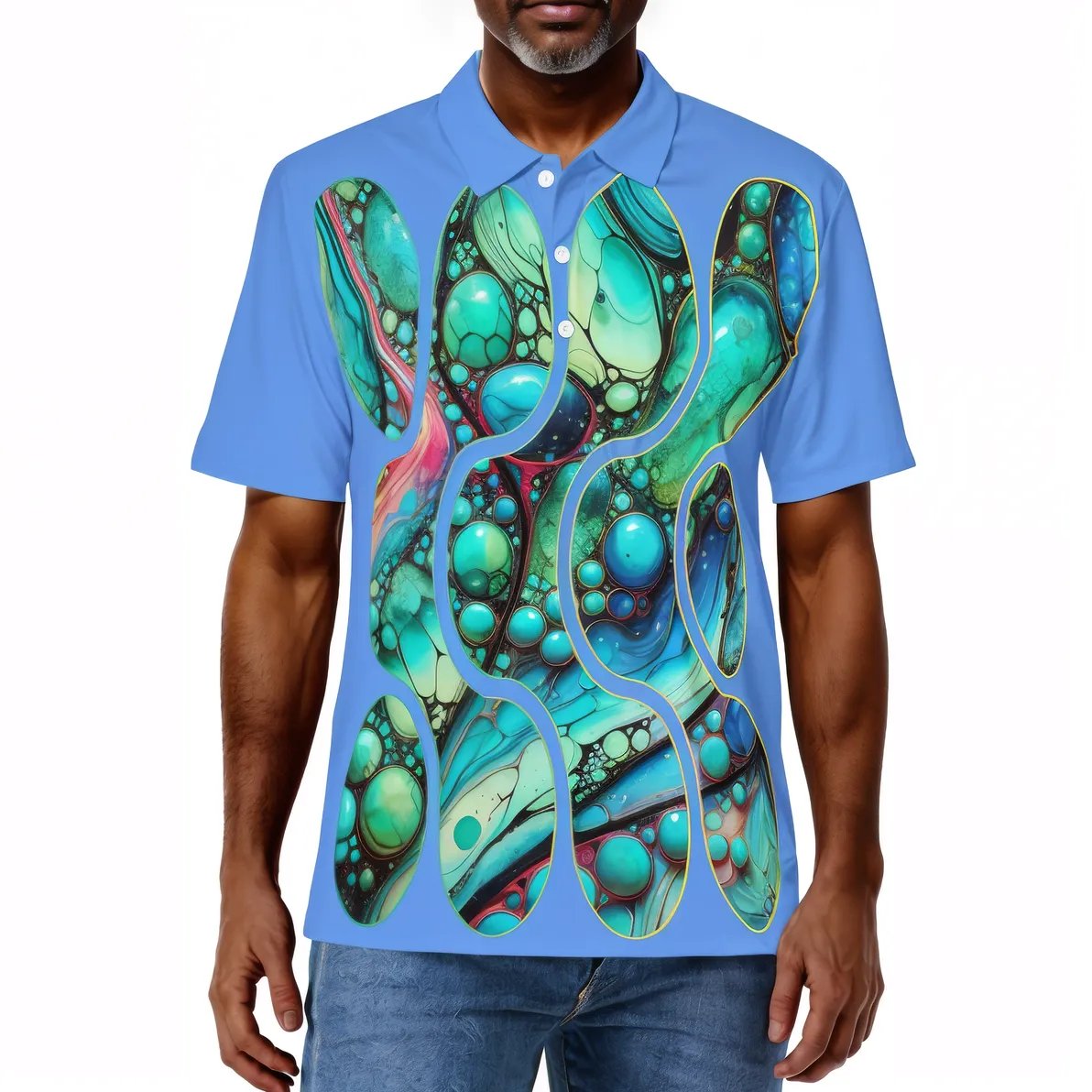 Men's Premium Polo Shirt "Abstract Water Droplets"