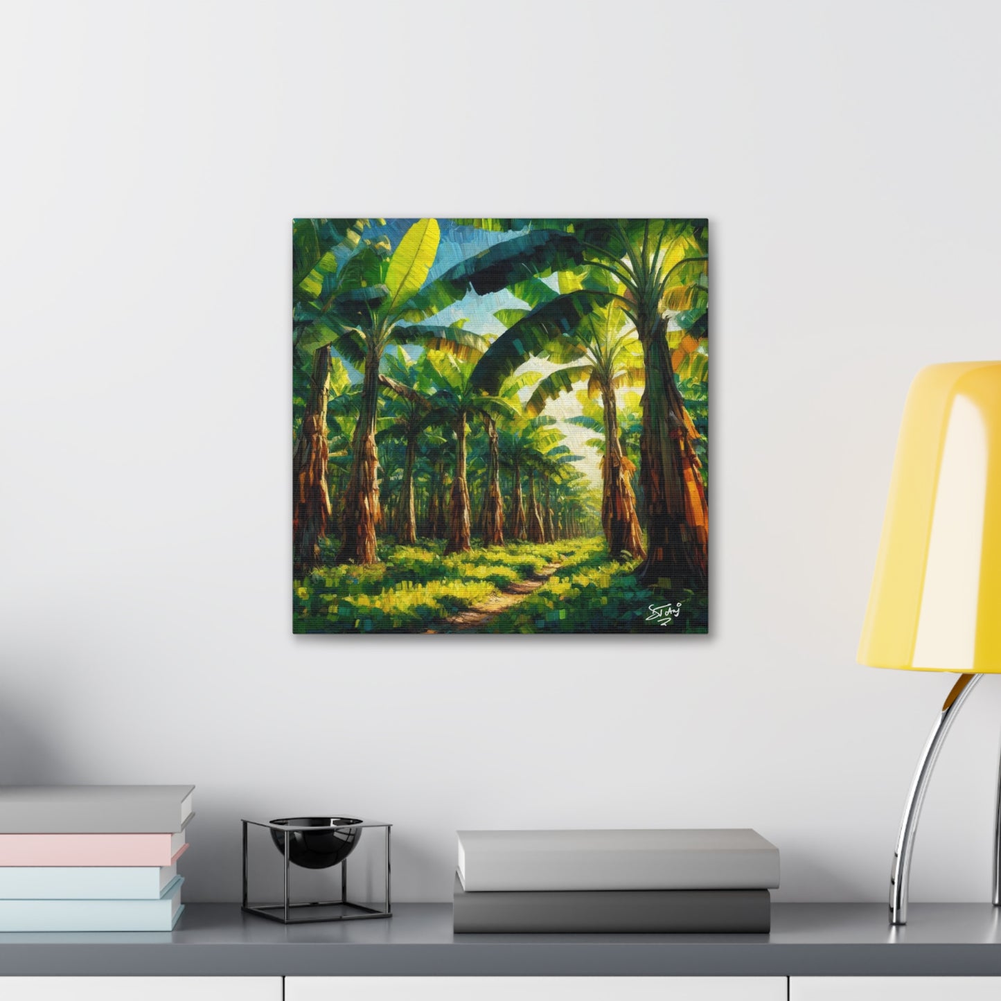 Art Print, Banana Tree Farm, Jamaica, West Indian Art, Canvas Gallery Wraps