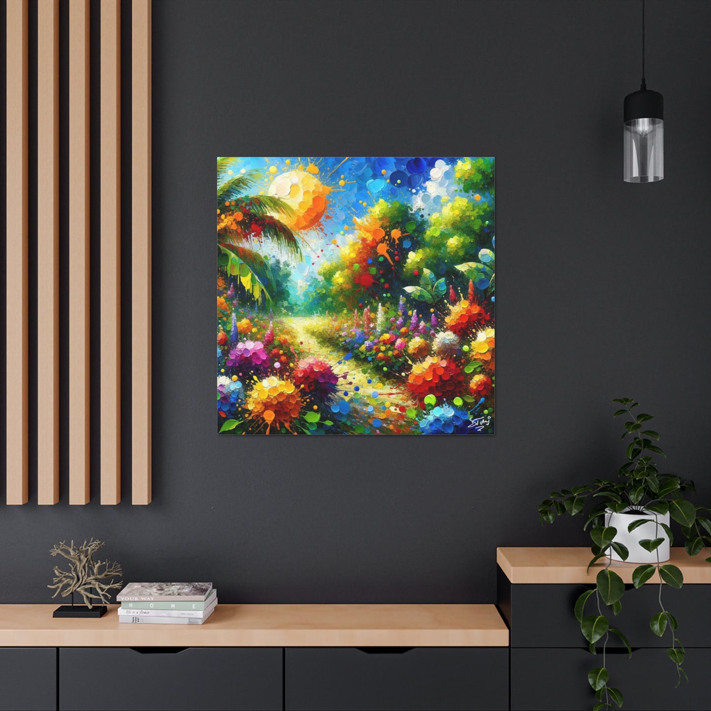 Art Print of Caribbean Flora & Fauna, Oil Finish, West Indian Art, Canvas Gallery Wraps