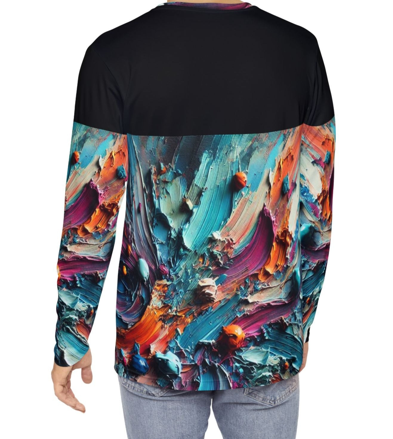 Men's Brushed Polyester Long Sleeve Shirt (AOP) Abstract Paint Print