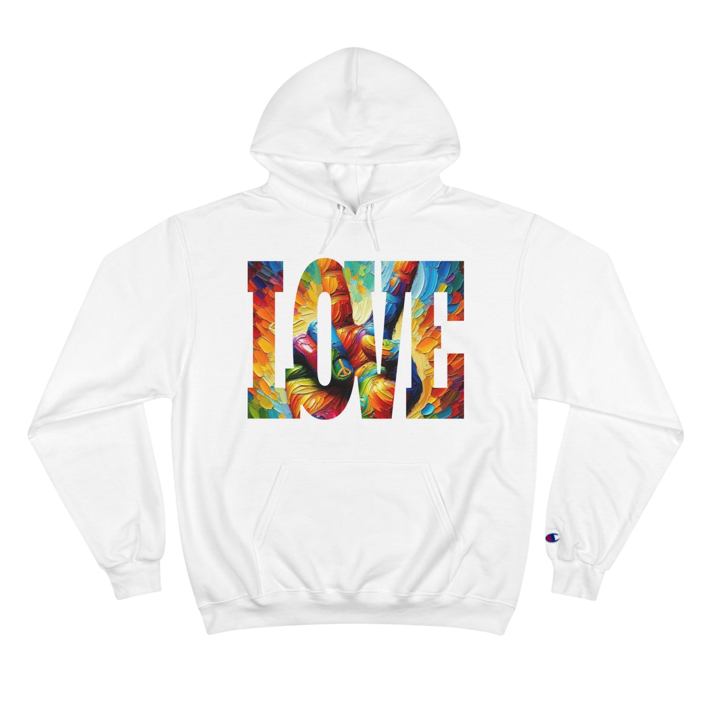 Champion Hoodie, "Peace & Love" Inclusion, Anti-Racism, Racial Justice, One Love, Unity, Diversity, Immigrant Outsiders, Caribbean Culture, FashionWithPurpose, ConsciousClothing, Cultural Identity, Black Inspiration Empowerment