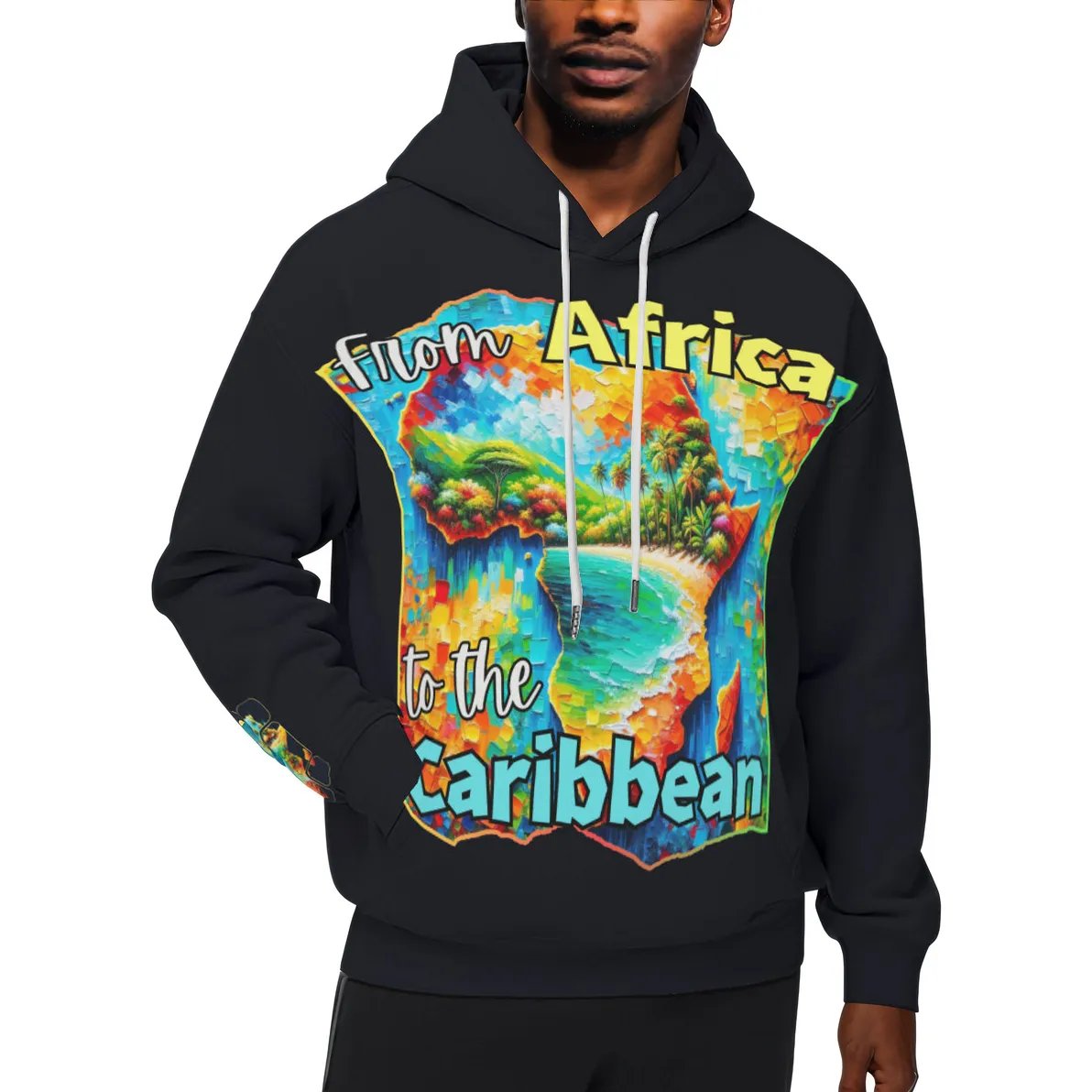 Men’s Plush Fleece Lined Hoodie "From Africa to the Caribbean"