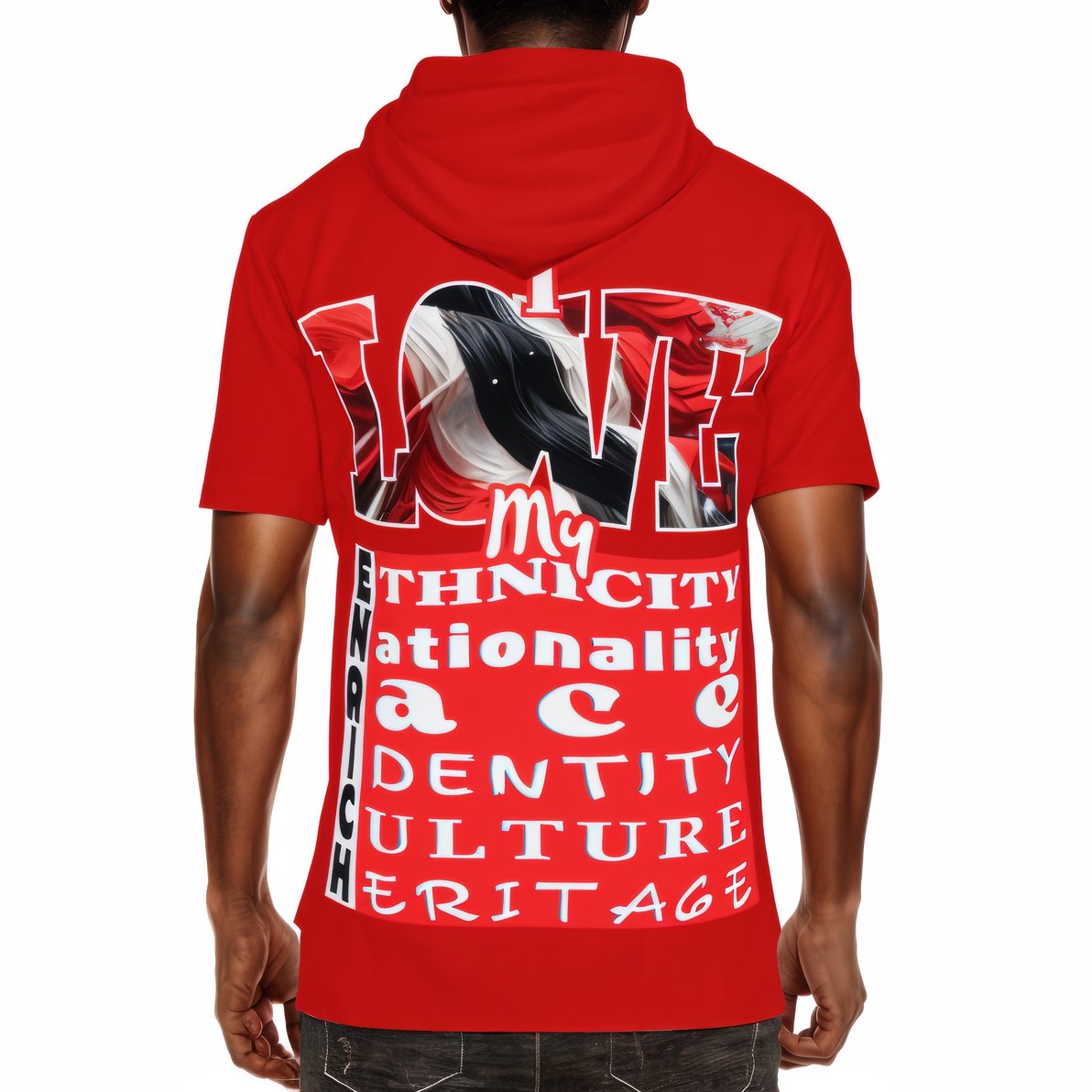 Men’s Cotton Hooded T-Shirt "Every Creed..." Trinidad Pride