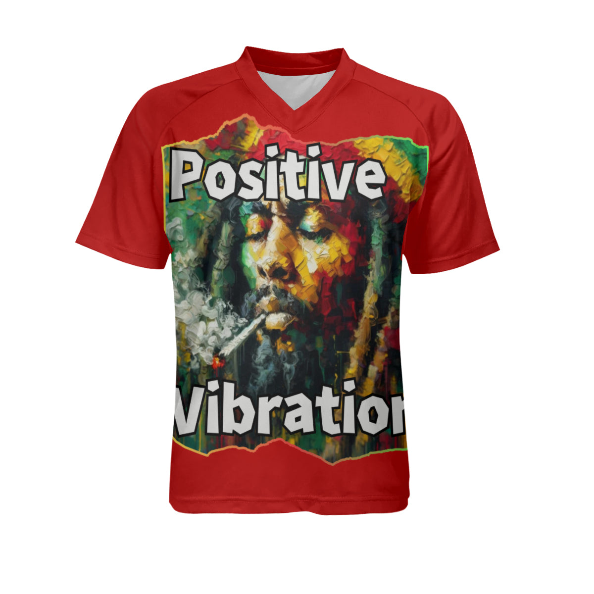 Men's V-Neck Polyester T-Shirt "Positive Vibration"