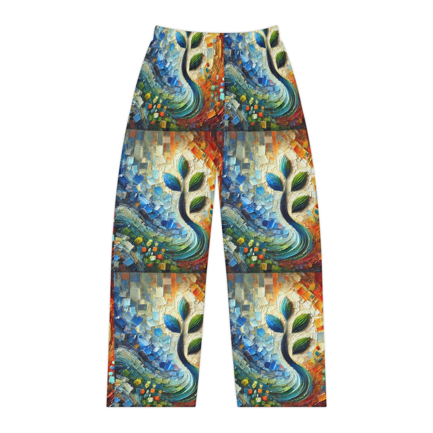 Women's Brushed Polyester Lounge Pants (AOP) Floral Abstract Print