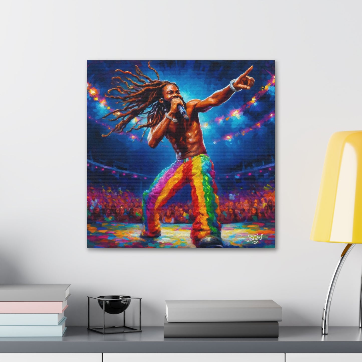 Art Print, Soca Artist, Oil Finish, West Indian Ethnicity, Cultural, Heritage, Abstract, Canvas Gallery Wrap