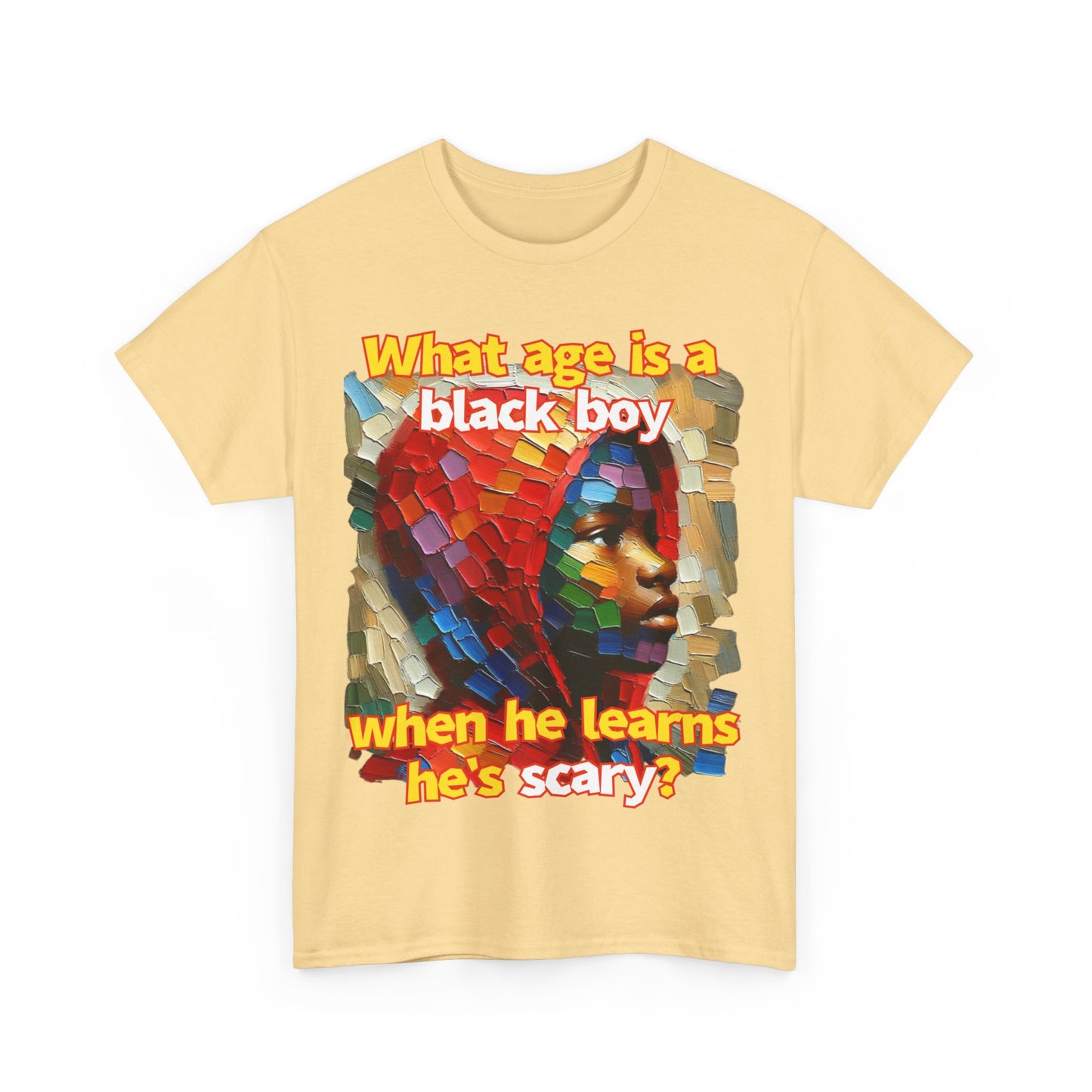 Unisex Heavy Cotton Tee, "What Age is a Black Boy..."