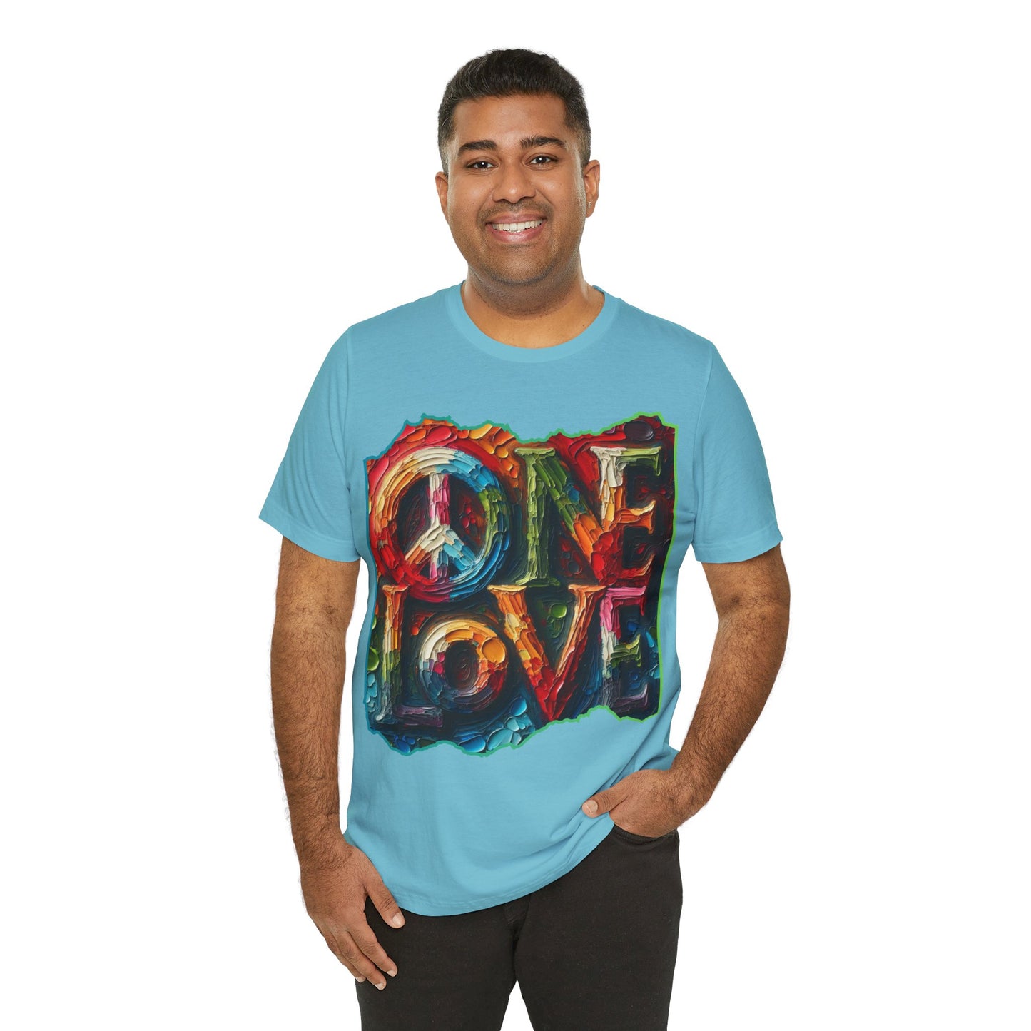 Unisex Jersey Short Sleeve Tee, "One Love" Imposter Syndrome, Mental Wellness, Stress Relief, Self-Awareness, Unity, Inclusion, Anti-Racism, One Love, Inclusion, DEI, Diversity