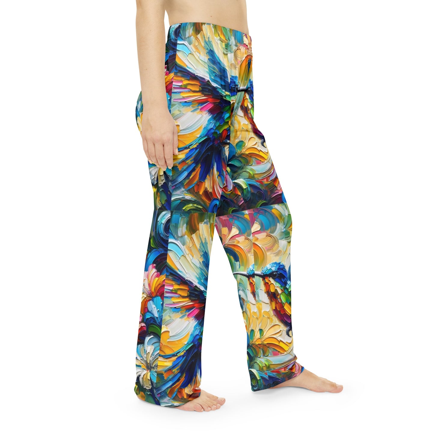 Women's Brushed Polyester Lounge Pants (AOP) Humming Bird Print