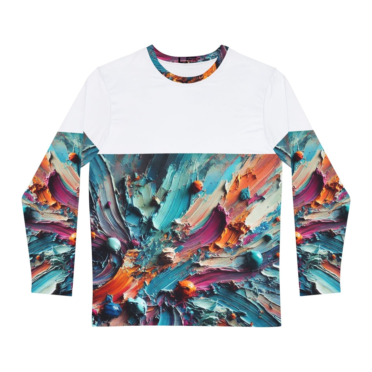 Men's Brushed Polyester Long Sleeve Shirt (AOP) Abstract Paint Print