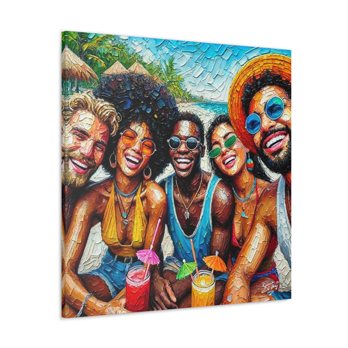 Art Print, Caribbean People, "Melting Pot" Oil Finish, West Indian Ethnicity, Cultural, Heritage, Abstract, Canvas Gallery Wrap