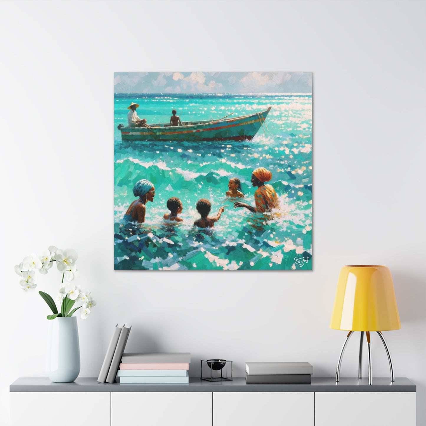 Art Print of Nylon Pool, Tobago, Oil Painting, West Indian Art, Canvas Gallery Wraps