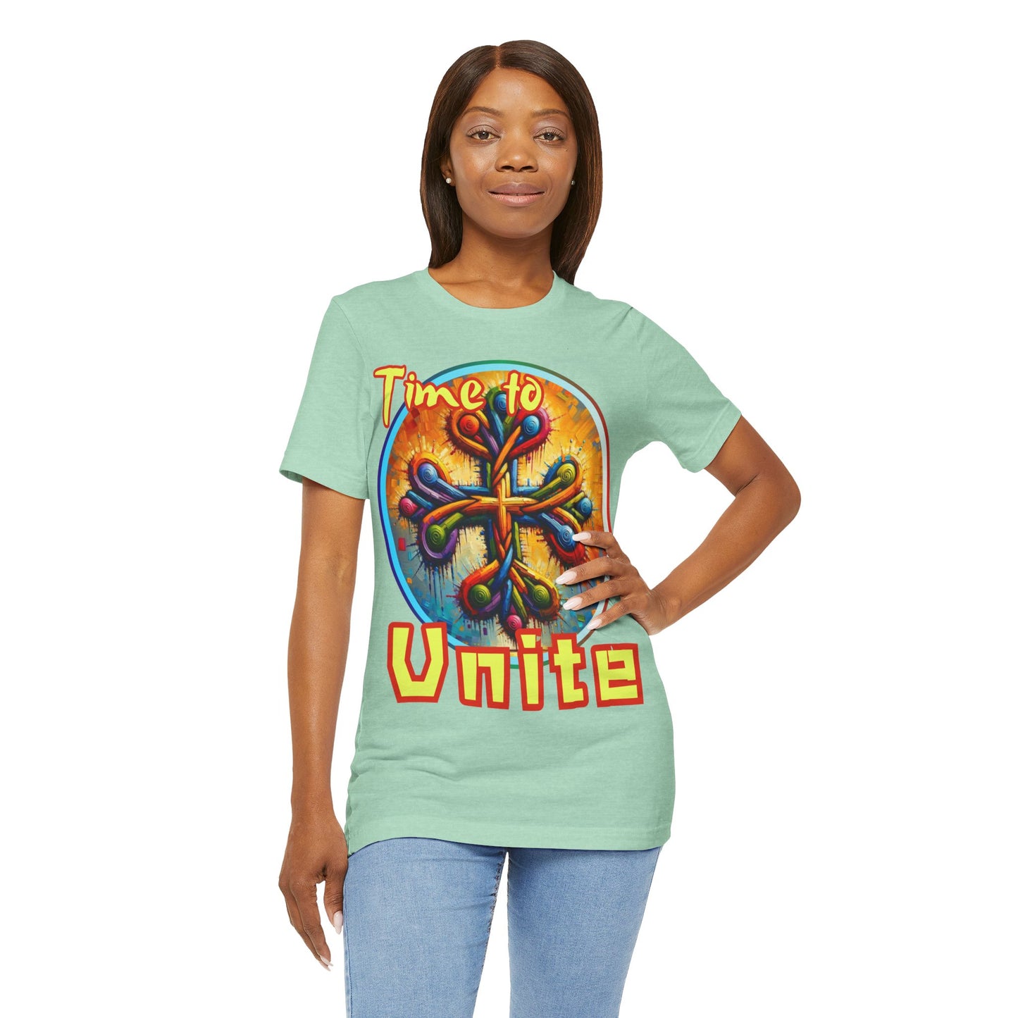 Unisex Jersey Short Sleeve Tee, "Time to Unite" Self-Awareness, Unity, Inclusion, Anti-Racism, One Love, Inclusion, DEI, Diversity