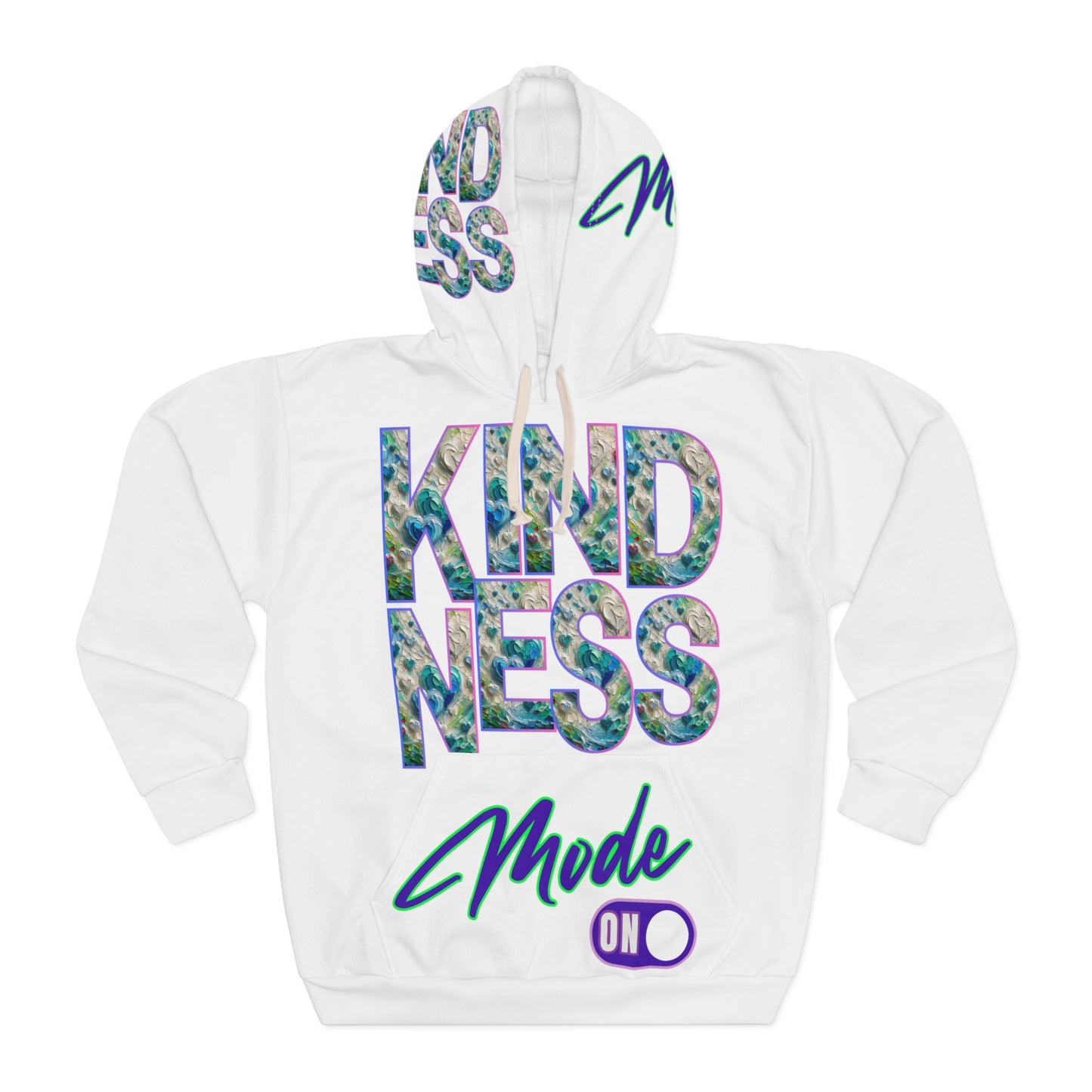 Unisex Pullover Hoodie (AOP) "Kindness Mode On"