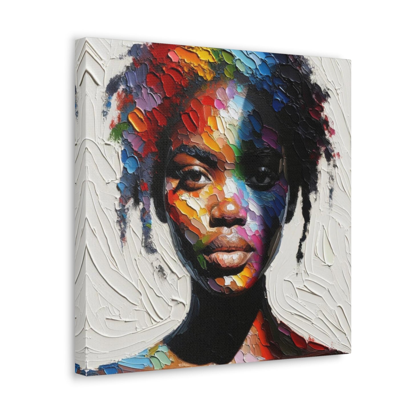 Art Print, Afro-Caribbean Woman, Oil Finish, West Indian Ethnicity, Cultural, Heritage, Semi-Abstract, Canvas Gallery Wrap