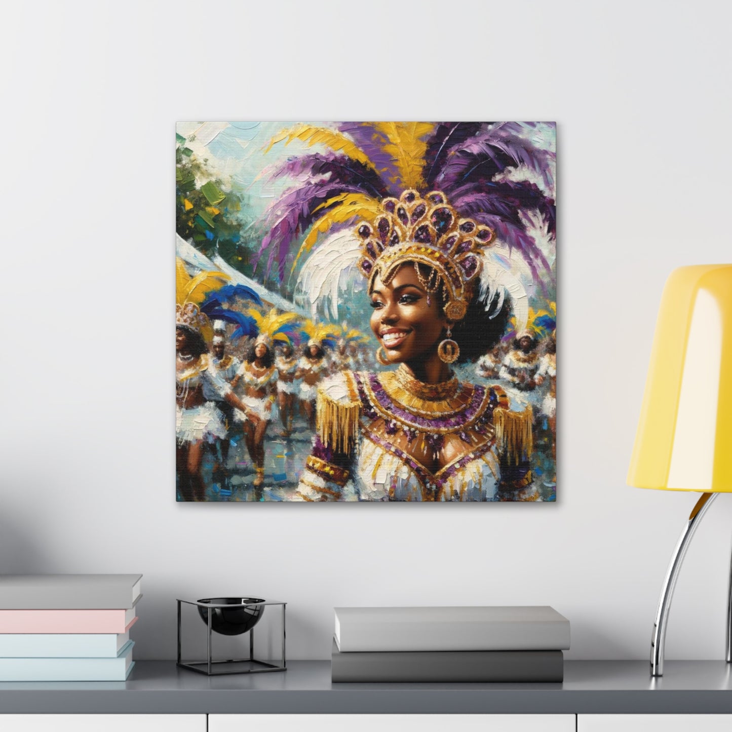 Art Print#8 of Trini Masquerader, Carnival, Oil Finish, West Indian Ethnicity, Cultural, Heritage, Art, Black Woman, Canvas Gallery Wraps