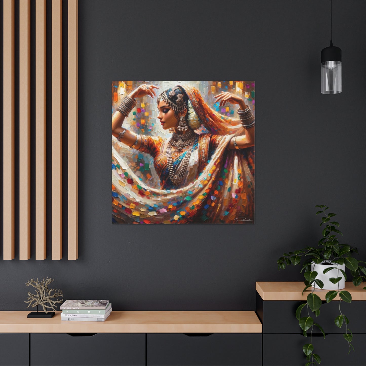 Art Print#2 of Indo-Trinidadian Woman, Oil Finish, West Indian Ethnicity, Cultural, Heritage, Art, Black Woman, Canvas Gallery Wraps