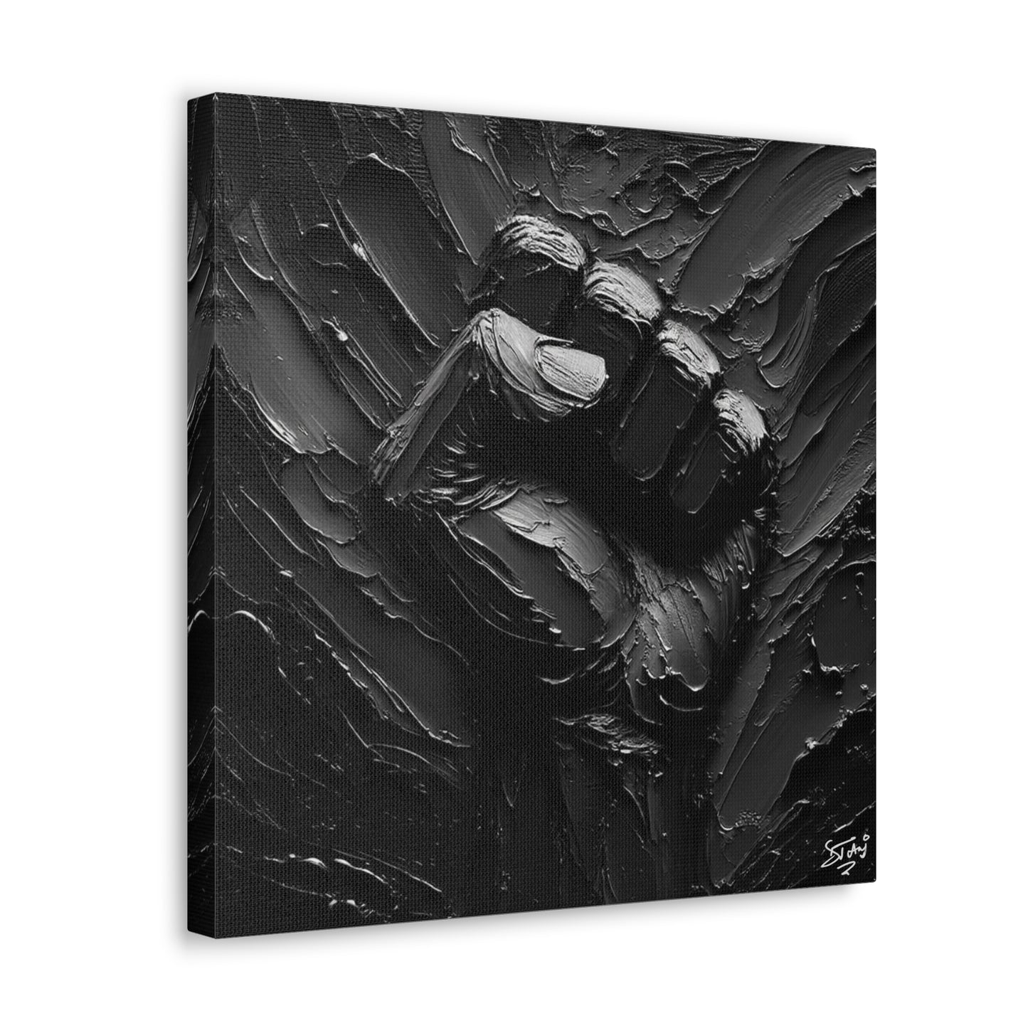 Art Print, Black Hand, Black Power, Oil Finish, Unity, One Love, Semi-Abstract, Canvas Gallery Wrap