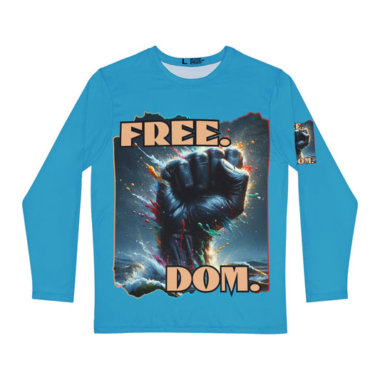 Men's Brushed Polyester Long Sleeve Shirt (AOP) "FREE.DOM."