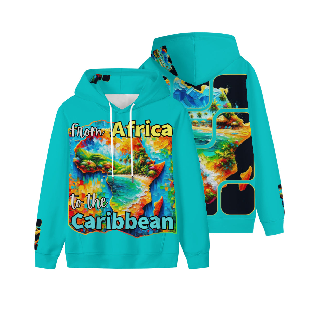 Men’s Plush Fleece Lined Hoodie "From Africa to the Caribbean"