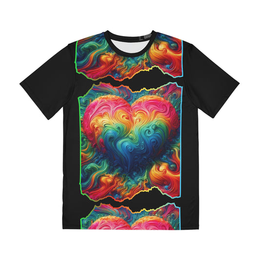 Men's Brushed Polyester Short Sleeve Tee (AOP), "Love"