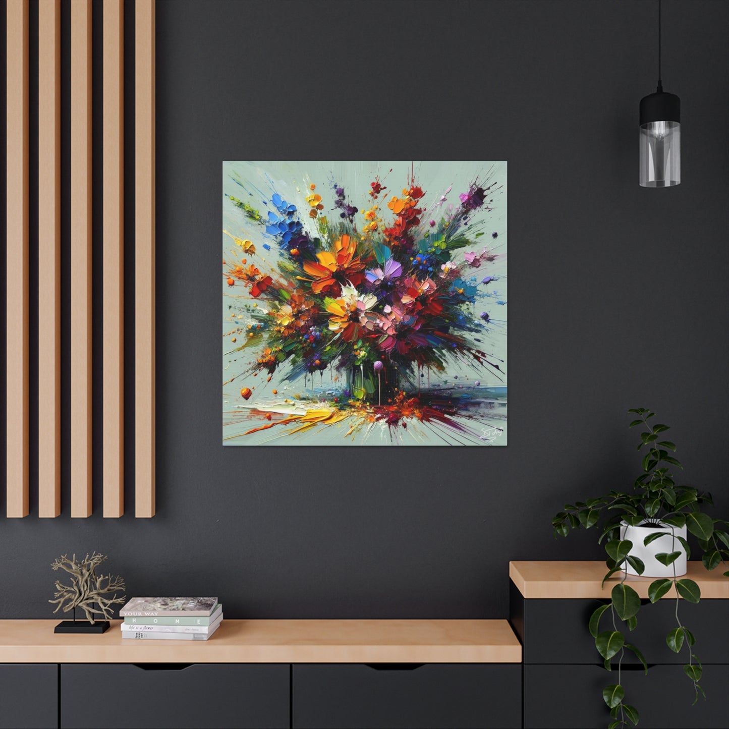 Art Print of Caribbean Bouquet, Oil Finish, West Indian Art, Canvas Gallery Wraps