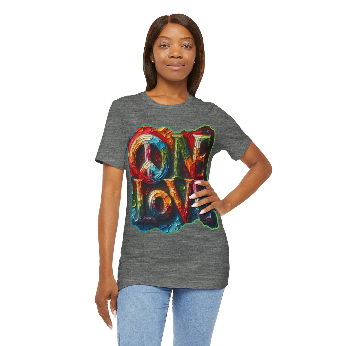 Unisex Jersey Short Sleeve Tee, "One Love" Imposter Syndrome, Mental Wellness, Stress Relief, Self-Awareness, Unity, Inclusion, Anti-Racism, One Love, Inclusion, DEI, Diversity