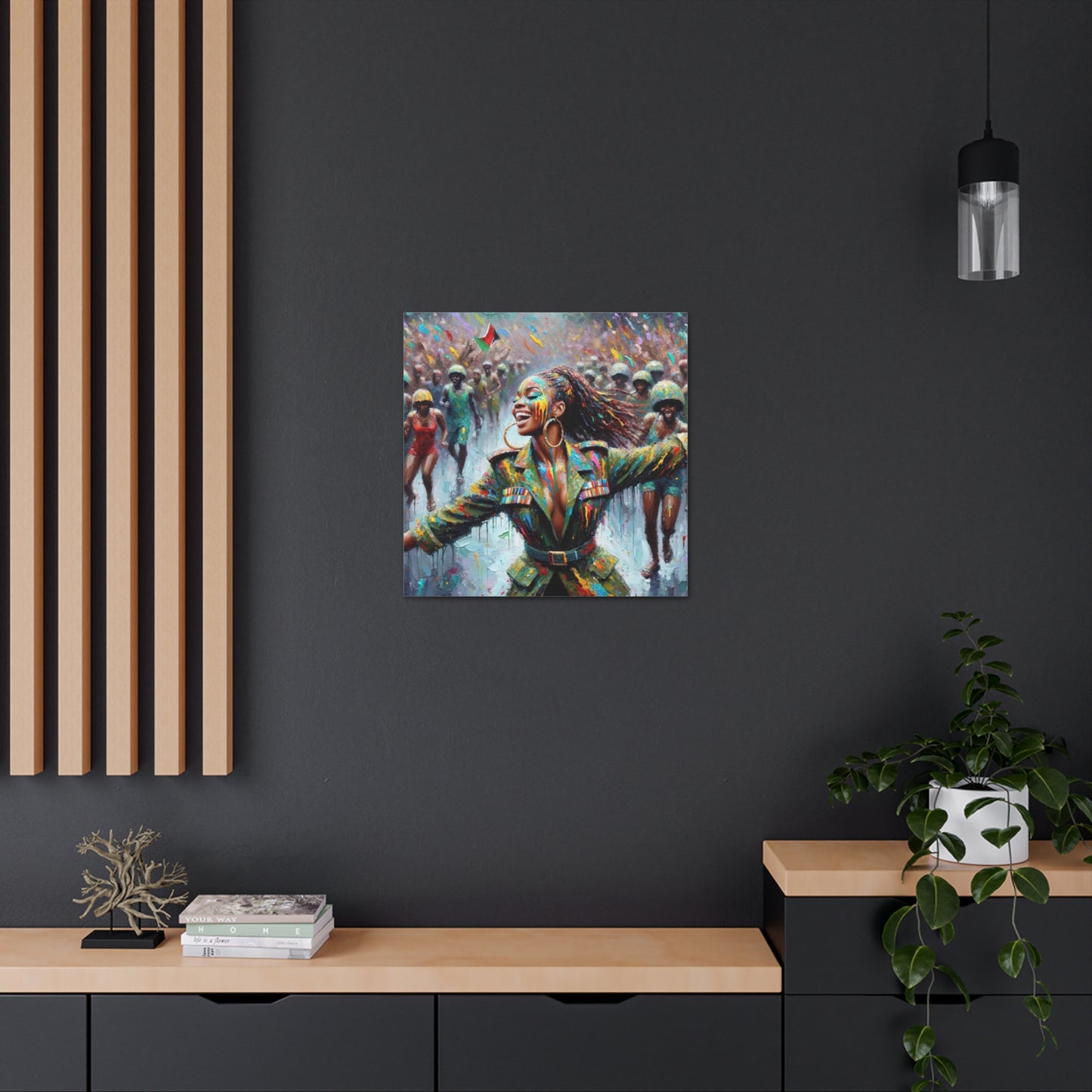 Art Print of Jouvert Morning, Afro-Caribbean Woman, Oil Finish, West Indian Ethnicity, Cultural, Heritage, Canvas Gallery Wraps