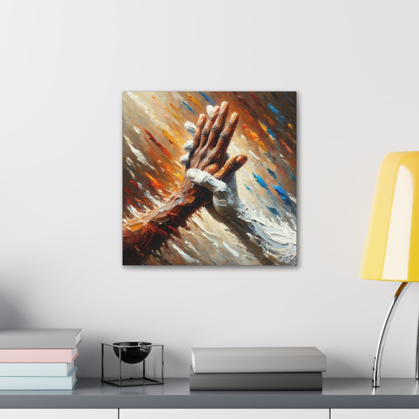 Art Print, "Unity," Oil Finish, One Love, West Indian Ethnicity, Cultural, Heritage, Semi-Abstract, Canvas Gallery Wrap