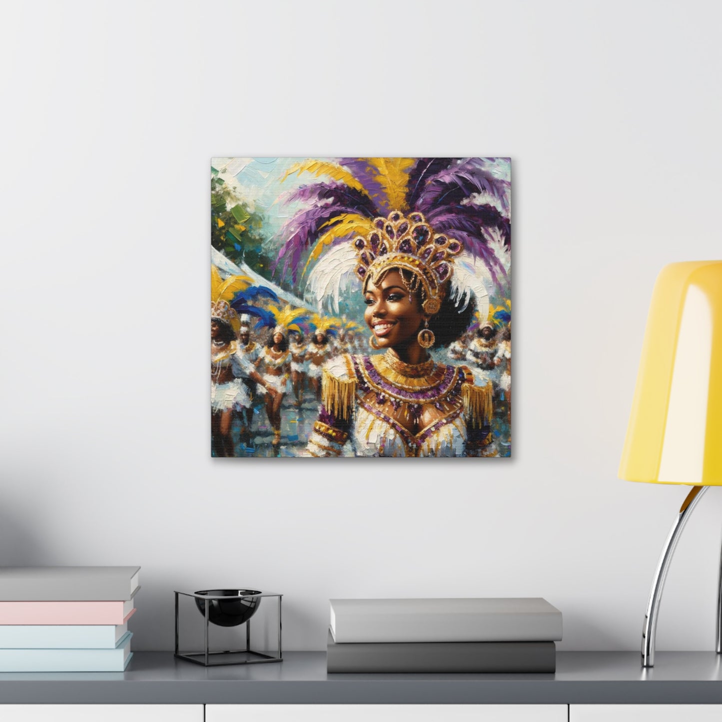 Art Print#8 of Trini Masquerader, Carnival, Oil Finish, West Indian Ethnicity, Cultural, Heritage, Art, Black Woman, Canvas Gallery Wraps