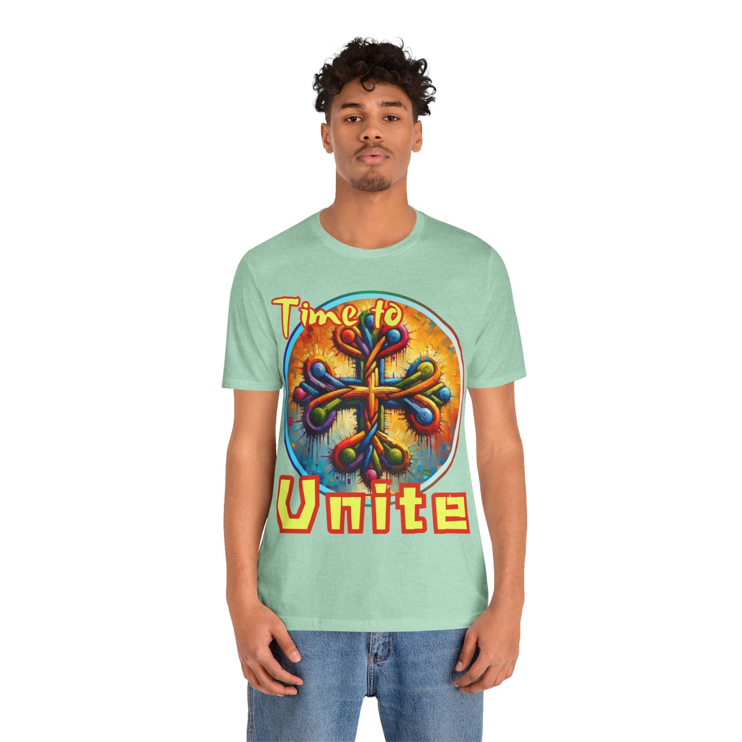 Unisex Jersey Short Sleeve Tee, "Time to Unite" Self-Awareness, Unity, Inclusion, Anti-Racism, One Love, Inclusion, DEI, Diversity