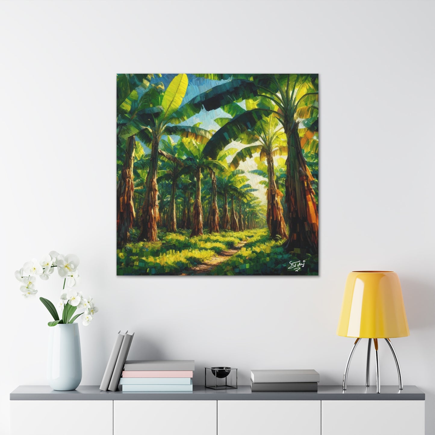 Art Print, Banana Tree Farm, Jamaica, West Indian Art, Canvas Gallery Wraps