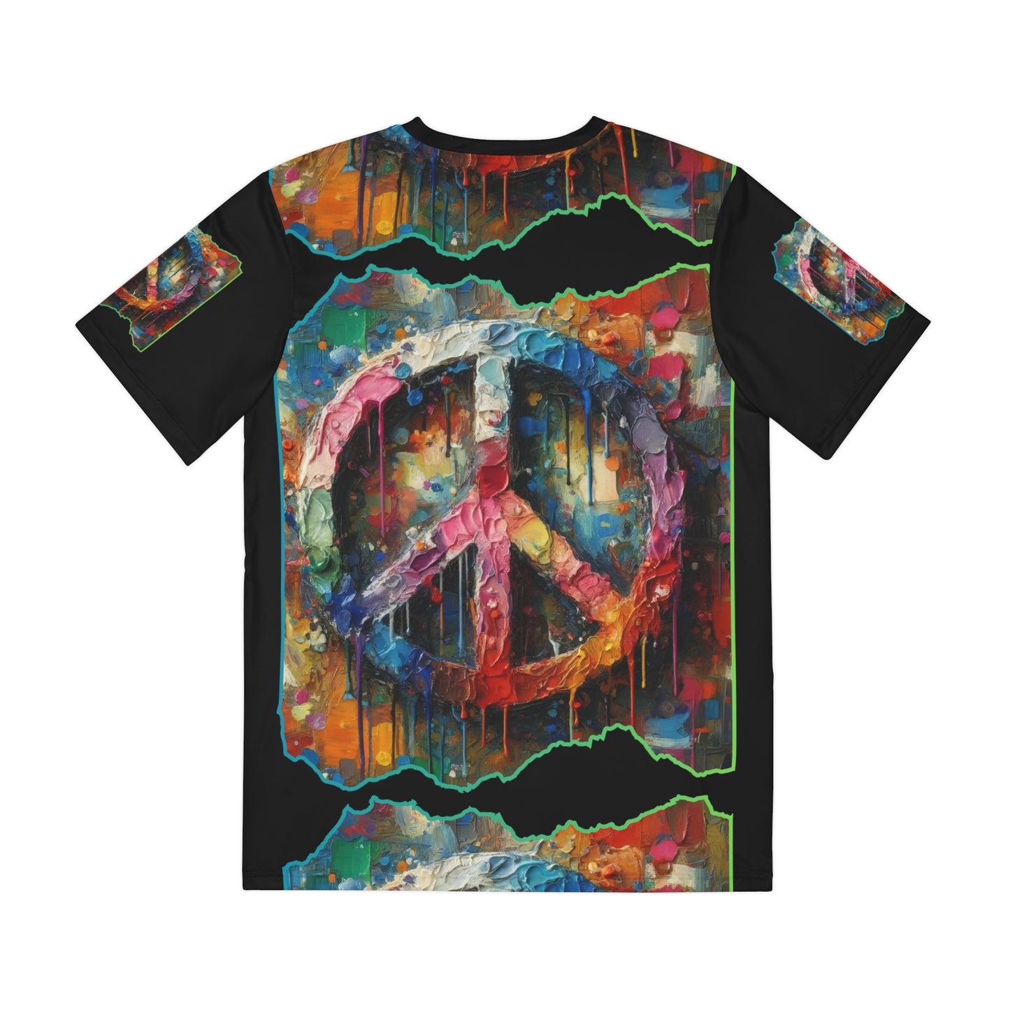 Men's Brushed Polyester Short Sleeve Tee (AOP), "PEACE"