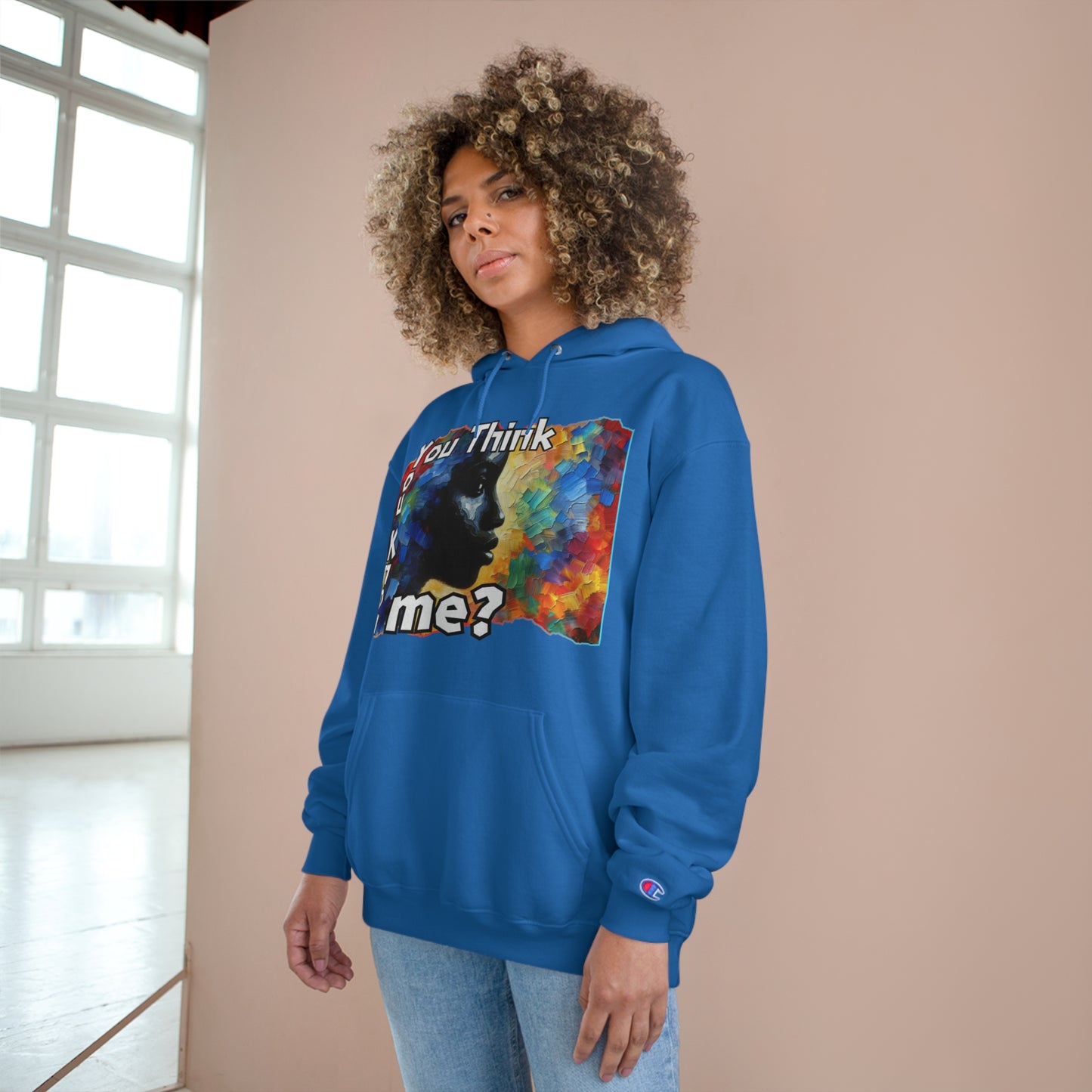 Champion Hoodie "You Think You Know Me" Inclusion, Anti-Racism, Racial Justice, One Love, Unity, Diversity, Immigrant Outsiders, Caribbean Culture, FashionWithPurpose, ConsciousClothing, Cultural Identity, Black Inspiration Empowerment