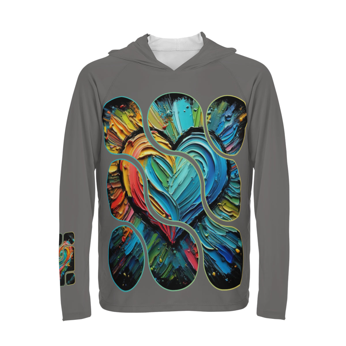 Men's Sun Protection Long Sleeve Hoodie | "Love Print"