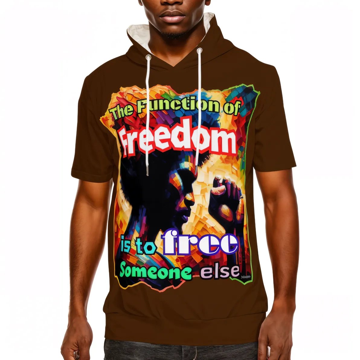 Men’s Cotton Hooded T-Shirt "The Function Of Freedom"