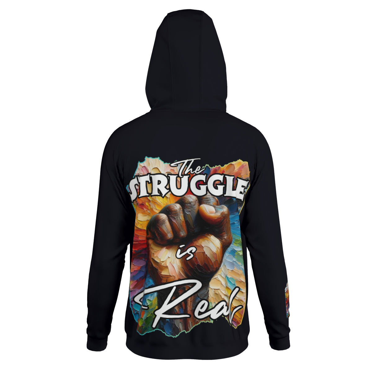 Men's Lightweight Zip Up Hoodie | Polyester "Don't Stop, The Struggle is Real"